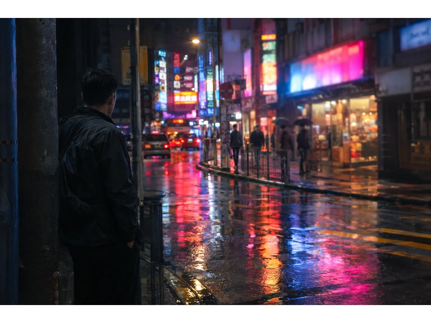 夜間街道上嘅調查員進行觀察