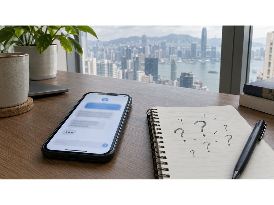 手機同寫滿問號嘅筆記簿,代表私家偵探常見問題