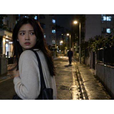 女士夜歸時回頭留意身後有冇人跟蹤