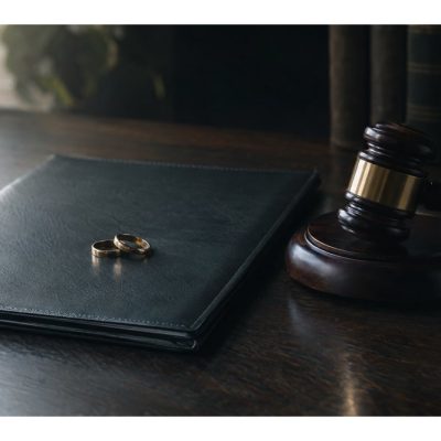 婚戒放喺文件夾上，象徵離婚法律程序